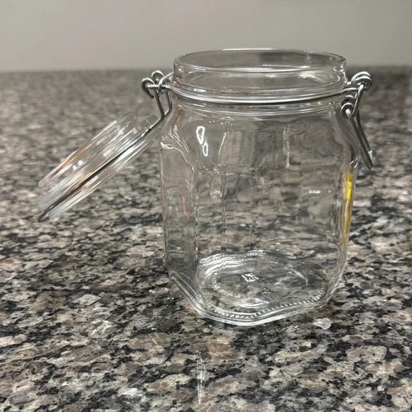 Bormioli Rocco Fido Case Clear 1L Glass Storage Jar with Secure Silver Lid NEW - Picture 10 of 12